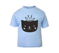 Doodle Cat Three (Scribble Sketch Style) Short Sleeve Cotton Toddler t Shirt, 1-2 Years, Pastel Blue