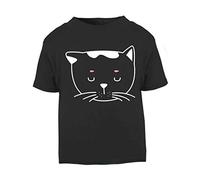 Doodle Cat Two (Scribble Sketch Style) Short Sleeve Cotton Toddler t Shirt, 3-4 Years, Black