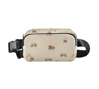Doodle Construction Machines Cute Crossbody Bag Waist Packs for Men Women Mini Bum Belt Bag with Adjustable Strap for Travel Running Hiking, Construction Machines, One Size