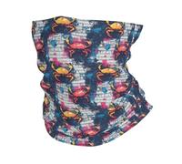 Doodle Crab Pattern Multifunctional Neck Scarf Unisex Tube Scarf Balaclava For Sports Running Skiing