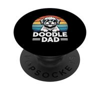Doodle Dad Dog Lover Retro Sunset Labradoodle PopSockets Adhesive PopGrip