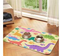Doodle Dinosaur Paw Print Pet Feeding Mat 30x45cm