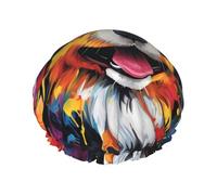 doodle dog Double layer women's shower cap, reusable, large size design suitable for all hair lengths, suitable for girls, spa and home salon use.