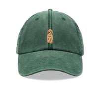 Doodle Dog Golden Baseball Cap Vintage Washed Unisex Dad Hat Adjustable Labradoodle Goldendoodle Bottle Green