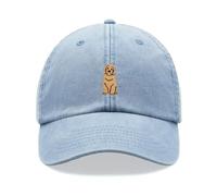 Doodle Dog Golden Baseball Cap Vintage Washed Unisex Dad Hat Adjustable Labradoodle Goldendoodle Light Blue