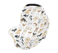 Doodle Dog Pug Corgi Golden Retriever Husky Labrador Dachshund Nursing Cover Breastfeeding Scarf, Car Seat Covers for Babies Infant Stretchy Soft Breathable Multi-Use Cover Ups, Gift for Boys Girls