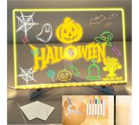 Doodle Glow Drawing Board, led Drawing Board for Children, Doodleglow-Home and Oak Doodle Glow Creative Magic Board with 7 Colors, Acrylic Dry Erase Board - Dry Erase
