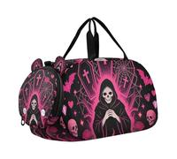 Doodle Graffiti Flames Y2k Skull Rose Small Gym Bag with Shoes Compartment Large Capacity Sports Duffel Bag for Travel, Sports, Duffel, Weekender