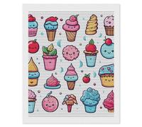 Doodle Ice Cream Diamond Art Kits for Adults 16"x20" DIY Diamond Painting Kit for Beginners Gem Art Painting with Round Full Drill Diamonds DIY Paint Paintings for Home Wall Decor Gift