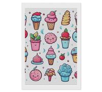 Doodle Ice Cream Diamond Art Kits for Adults 8"x12" DIY Diamond Painting Kit for Beginners Gem Art Painting with Round Full Drill Diamonds DIY Paint Paintings for Home Wall Decor Gift