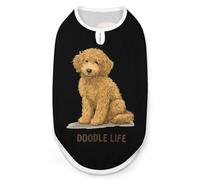 Doodle Life Cute Dog Breathable Dog Shirts Clothes Printed Sleeveless Vest Soft Summer Tank Top for Small Medium Large Pet