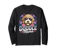 Doodle Mama Cute Dog Mom Floral Graphic Long Sleeve T-Shirt