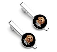Doodle Mom Tie Clips for Men Classic Necktie Tie Bars Tie Pins for Wedding Business