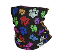Doodle Paw Print Cat Dog Black, Bandana Neck Gaiter Soft Face Cover Neck Warmer Tube Half Face Mask Scarf Balaclava