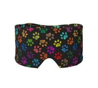 Doodle Paw Print Cat Dog Black, Full Eye Covers Light Blocking Eye Mask Sleep Eye and Ear Muffs