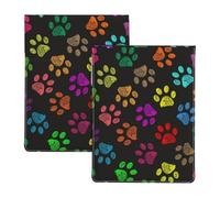 Doodle Paw Print Cat Dog Black, PU Leather Laptop Sleeve, Notebook Bag Laptop Case Sleeve Tablet Briefcase