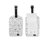 Doodle School Education Luggage Tags Leather Travel Suitcase Baggage Tag 1 Piece
