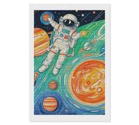 Doodle Solar System Astronaut Spaceship Meteor Sci-fi Sketch Diamond Art Kits for Adults 8"x12" DIY Diamond Painting Kit for Beginners Gem Art Painting with Round Full Drill Diamonds DIY Paint Paintin
