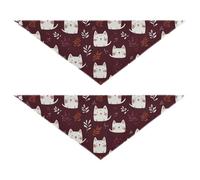 Doodle Style Cat Burgundy dog grooming bandanas bulk Unique Shape Adjustable Fit Scarf Handkerchief Cute Pet Holiday Accessories Decor for Dogs Cats L