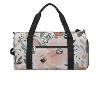 Doodle Style Flowers Gym Bag Sport Gym Tote Bag Lightweight Duffle Bag Carry On Weekender Bags for Women Men, white, One Size