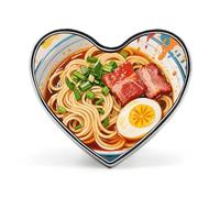 Doodle Style Noodles Lapel Pin Heart Metal Brooch Pin with Secure Pinback Fashion Button Badge for Clothing, Hats, Bags Decoration