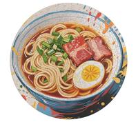 Doodle Style Noodles Personalized Jigsaw Puzzles, 195Pcs Custom Wooden Jigsaw Puzzle Round Puzzle Gift Adult