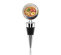 Doodle Style Noodles Wine Bottle Stopper Decorative Vacuum Silicone Wine Stopper with Beautiful Art Glass Reusable Beverage Bottle Sealer Keeps Fresh