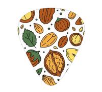 Doodle Style Nuts Seeds,12 Pcs Guitar Pick,3 Different Thickness Plectrums for Acoustic Guitar Bass Ukulele (0.46mm 0.96mm 0.71mm)