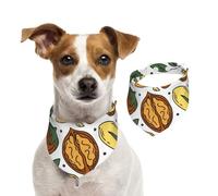 Doodle Style Nuts Seeds,Dog Bandanas Cotton Pet Scarf Adjustable Bibs for Pet,L