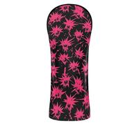 Doodle Style Red Stars Black Golf Club Head Covers Premium Leather Headcovers with Number Tags Designed to Fit All Woods and Drivers