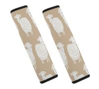 Doodle Style Sheep Car Seat Belt Cover Soft Comfortable Shoulder Seatbelt Pads Cover Seat Belt Pad for Suitable for Car Interior Accessorie