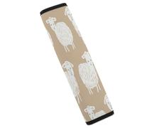 Doodle Style Sheep Car Seat Belt Cover Soft Comfortable Shoulder Seatbelt Pads Cover Seat Belt Pad for Suitable for Car Interior Accessorie