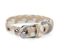 Doodle Style Sheep Dog Collar with Metal Buckle Collar Handmade Traction Protective Sleeve for Small Medium Dogs Cats and Pets