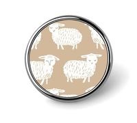 Doodle Style Sheep Round Lapel Pin Women's Novelty Buttons & Pins Metal Badge Cute Brooch Retro Pinback Badge Fashion Bag Pins for Hat Backpacks Tie Suit Wedding Party Accessory, Circular, Aluminum