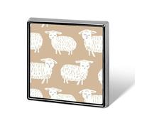 Doodle Style Sheep Square Lapel Pin Women's Novelty Buttons & Pins Metal Badge Cute Brooch Pin Retro Pinback Badge Fashion Bag Pins for Hat Backpacks Tie Suit Wedding Party Accessory