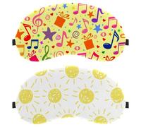 Doodle Suns 2-Pack Light-Blocking Soft Breathable Eye Masks with Eye Patches and Sleep Masks