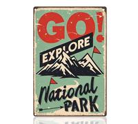 Doodlearm Go Explore Tin Sign National Park Explore Funny Vintage Metal Wall Decor 20x30 cm Wall Art Poster for Home Coffee Shop Kitchen Bar Decor Gift