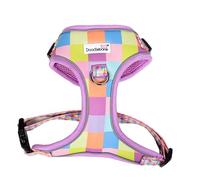 Doodlebone - Adjustable Airmesh Harness - Over Head Dog Harness with Adjustable Neck and Chest, Dual D Rings, Breathable Mesh and Reflective Trim for Everyday Walkies - Size 2-3 - Retro