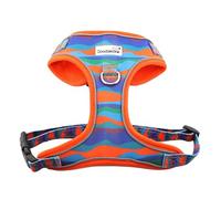 Doodlebone - Adjustable Airmesh Harness - Over Head Dog Harness with Adjustable Neck and Chest, Dual D Rings, Breathable Mesh and Reflective Trim for Everyday Walkies - Size 1-2 - Waves