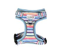 Doodlebone - Adjustable Airmesh Harness - Over Head Dog Harness with Adjustable Neck and Chest, Dual D Rings, Breathable Mesh and Reflective Trim for Everyday Walkies - Size 1-2 - Stripes