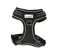 Doodlebone - Adjustable Airmesh Harness - Over Head Dog Harness with Adjustable Neck and Chest, Dual D Rings, Breathable Mesh and Reflective Trim for Everyday Walkies - Size 3-5 - Coal