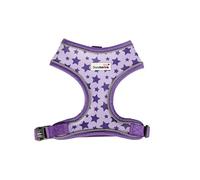Doodlebone - Airmesh Dog Harness - Breathable Over Head Harness with Adjustable Chest Strap, Reflective Piping & Machine Washable Design - Size 1, 29-38cm - Violet Stars