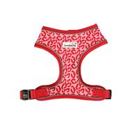 Doodlebone - Airmesh Dog Harness - Breathable Over Head Harness with Adjustable Chest Strap, Reflective Piping & Machine Washable Design - Size 4-5, 65-95cm - Ruby Leopard