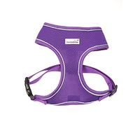 Doodlebone - Airmesh Dog Harness - Breathable Over Head Harness with Adjustable Chest Strap, Reflective Piping & Machine Washable Design - Size 4, 55-79cm - Violet