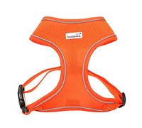 Doodlebone - Airmesh Dog Harness - Breathable Over Head Harness with Adjustable Chest Strap, Reflective Piping & Machine Washable Design - Size 1, 29-38cm - Tangerine