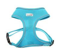 Doodlebone - Airmesh Dog Harness - Breathable Over Head Harness with Adjustable Chest Strap, Reflective Piping & Machine Washable Design - Size 4-5, 65-95cm - Aqua