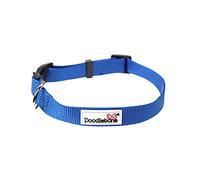 Doodlebone - Dog Collar - Adjustable Strong Collar with Secure D Ring, Strength Tested Components & Machine Washable Design for Everyday Walkies - Size 1-2, 22-30cm - Sapphire