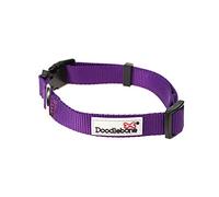 Doodlebone - Dog Collar - Adjustable Strong Collar with Secure D Ring, Strength Tested Components & Machine Washable Design for Everyday Walkies - Size 1-2, 22-30cm - Violet