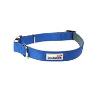 Doodlebone - Padded Dog Collar - Adjustable Breathable Comfort Collar with Reflective Stitching, Strong D Ring & Durable Metal Buckle for Daily Walks - Size 3-6 30-50cm - Sapphire