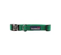 Doodlebone - Padded Dog Collar - Adjustable Breathable Comfort Collar with Reflective Stitching, Strong D Ring & Durable Metal Buckle for Daily Walks - Size 6-11 50-70cm - Forest